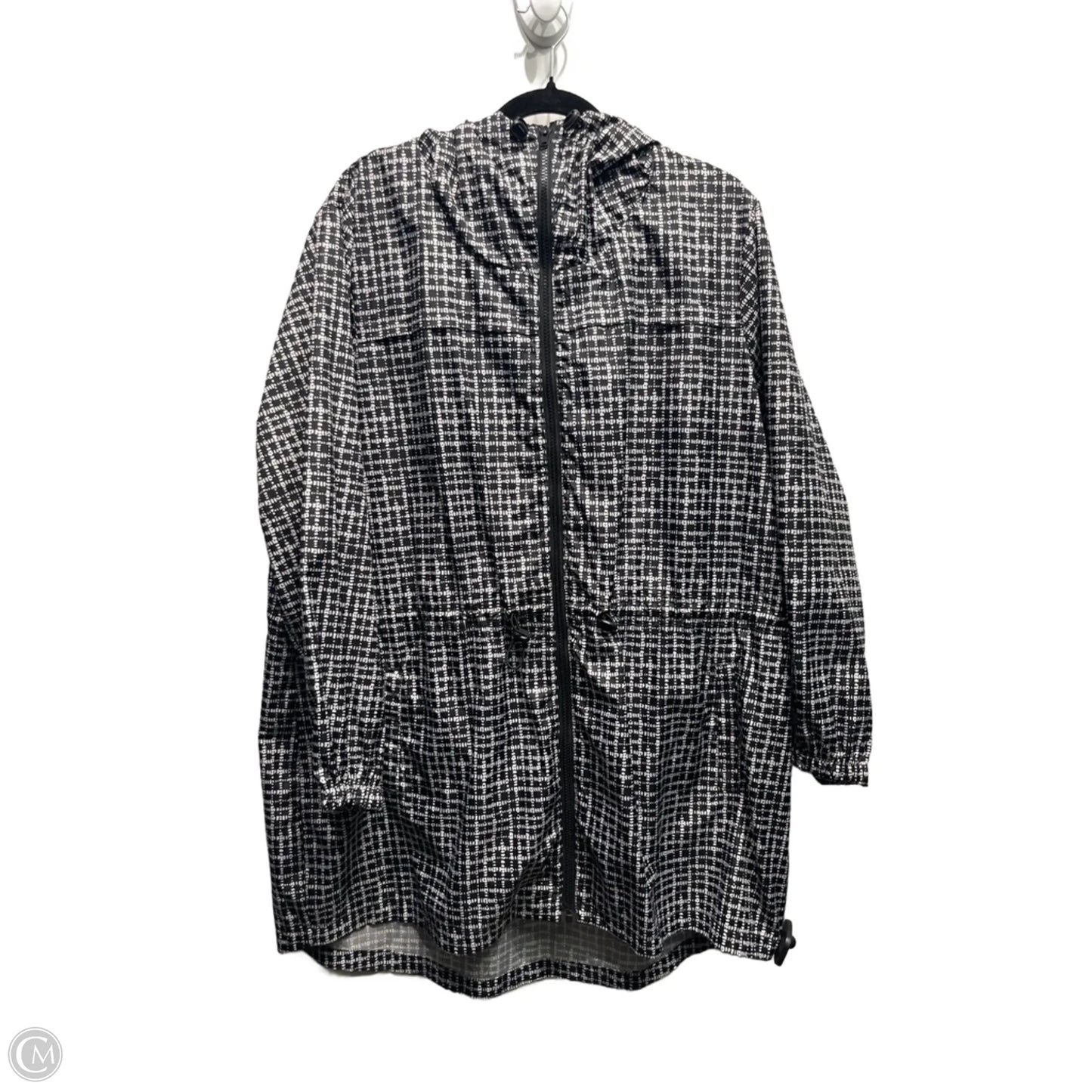 Jacket Windbreaker By Dressbarn In Black & White, Size: 2x