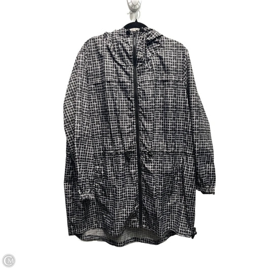 Jacket Windbreaker By Dressbarn In Black & White, Size: 2x