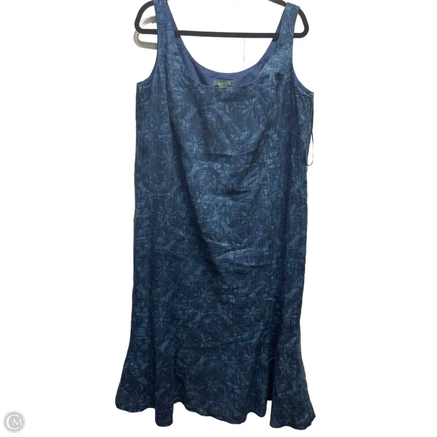 Dress Casual Midi By Lauren By Ralph Lauren In Blue, Size: 14