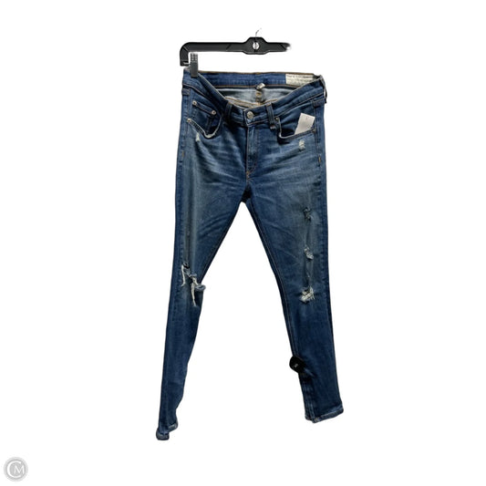 Jeans Skinny By Rag And Bone In Blue Denim, Size: 4