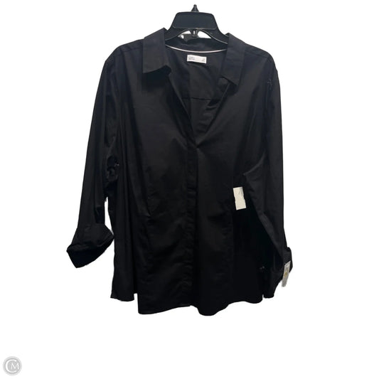 Top 3/4 Sleeve By Croft And Barrow In Black, Size: 3x