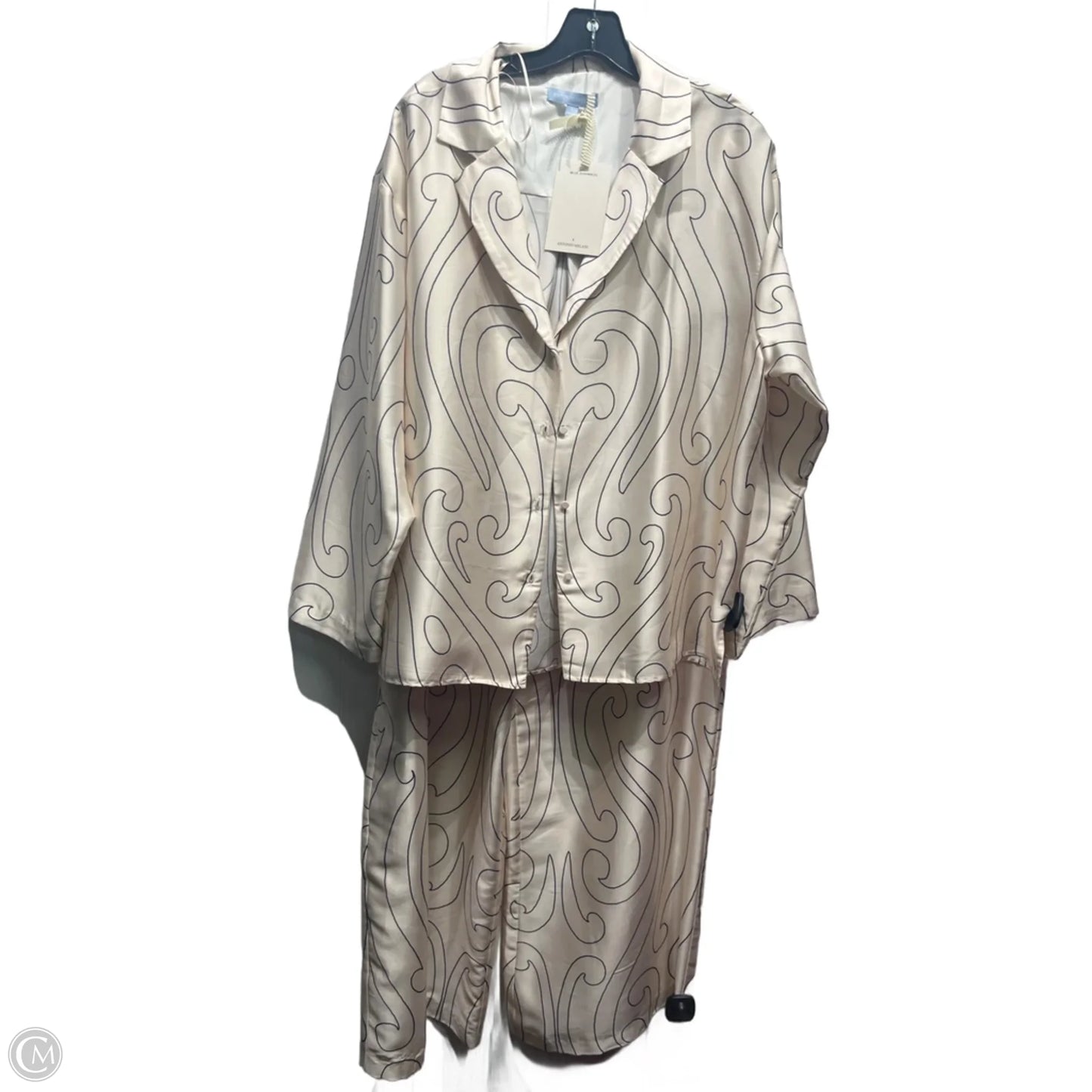 Pants Set 2pc By Antonio Melani In Black & Cream, Size: L