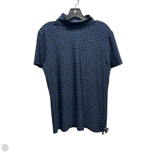 Top Short Sleeve By Anne Klein In Black & Blue, Size: L