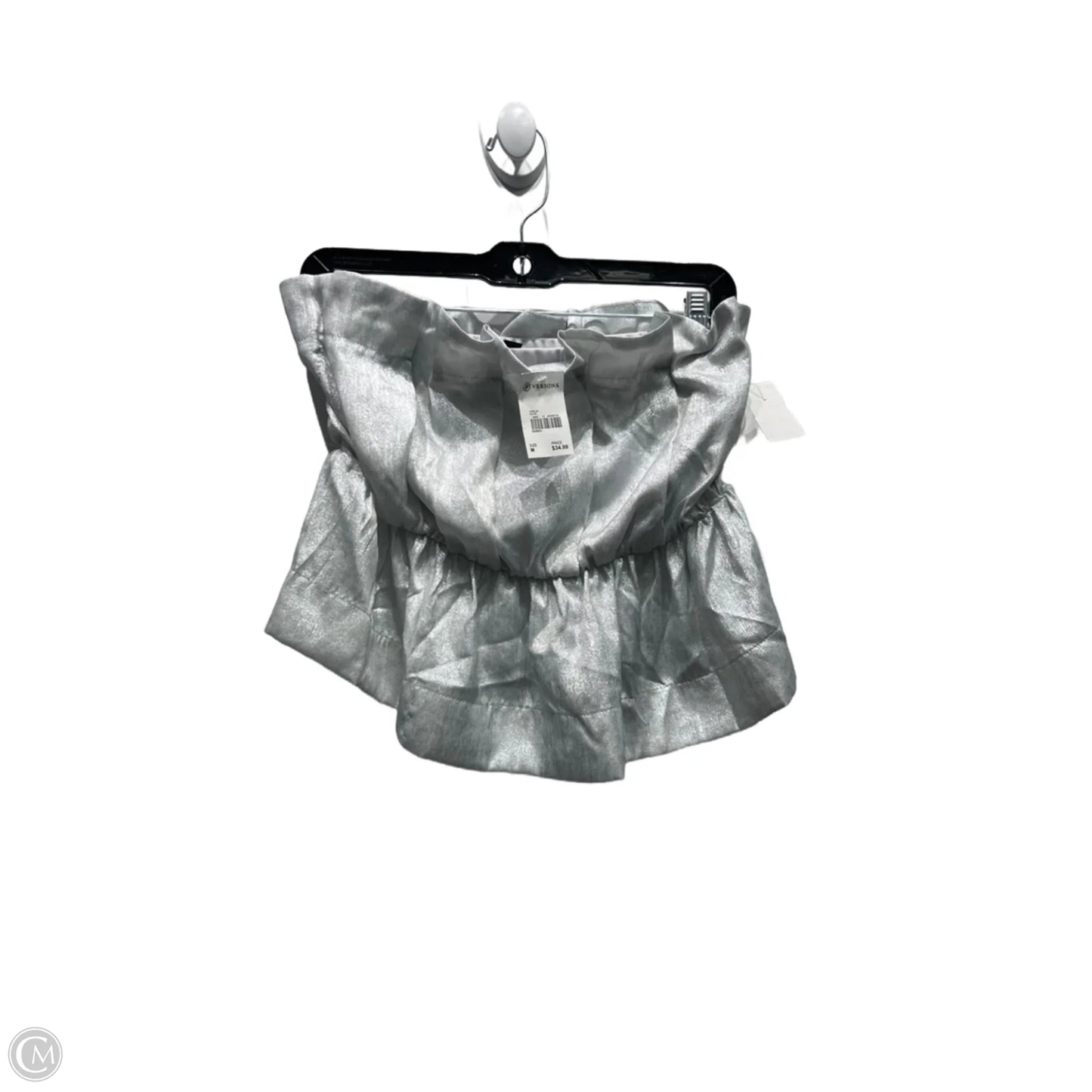Top Sleeveless By Versona In Silver, Size: M