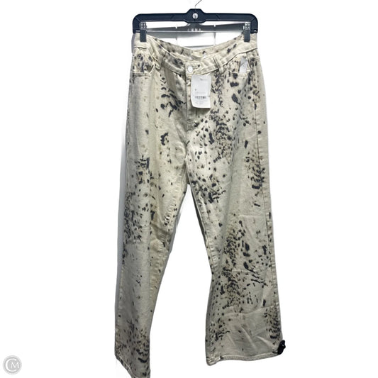 Jeans Wide Leg By oak + fort In Black & Cream, Size: M
