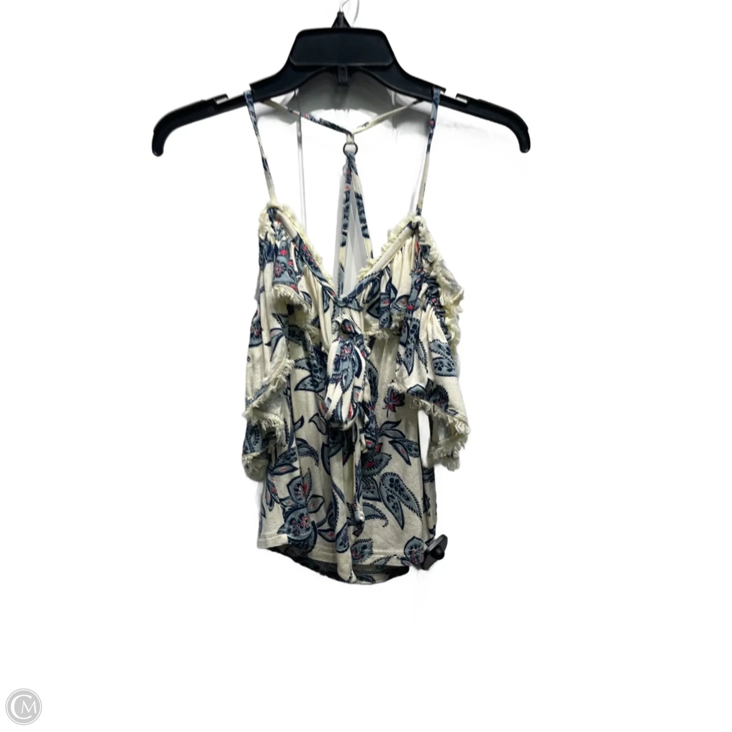 Top Short Sleeve By Free People In Blue & Cream, Size: M