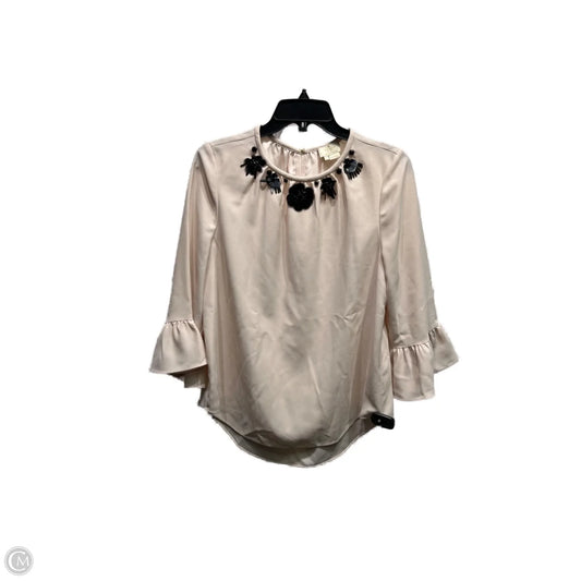 Top Long Sleeve Designer By Kate Spade In Black & Cream, Size: M