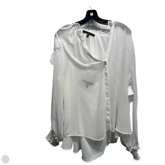 Top Long Sleeve By White House Black Market In White, Size: Xl