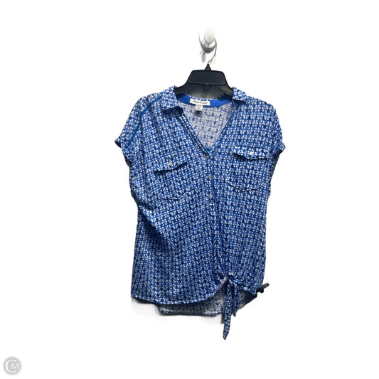 Top Short Sleeve By Tommy Bahama In Blue & White, Size: M