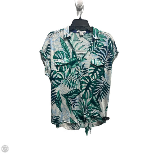 Top Short Sleeve By Tommy Bahama In Green & White, Size: M