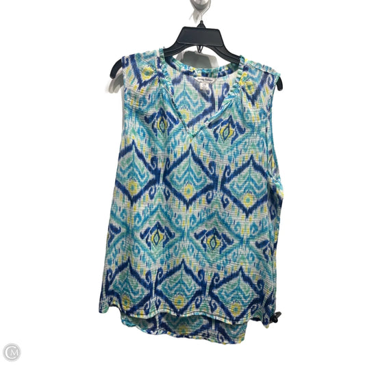 Top Sleeveless By Tommy Bahama In Blue & Green, Size: L