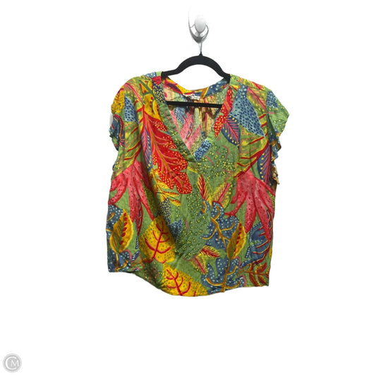 Top Short Sleeve By Christian Siriano In Green & Red, Size: 3x