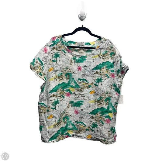 Top Short Sleeve By Cynthia Rowley In Green & White, Size: L
