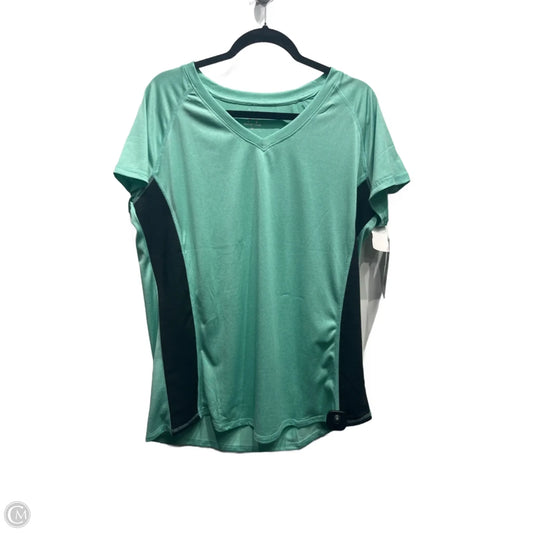 Top Short Sleeve By game time In Black & Green, Size: 1x