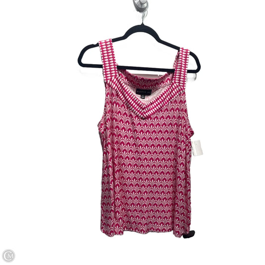 Top Sleeveless By HARPER 241 In Pink & White, Size: Xl