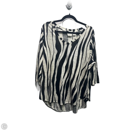 Top 3/4 Sleeve By Rachel Zoe In Black & White, Size: 1x