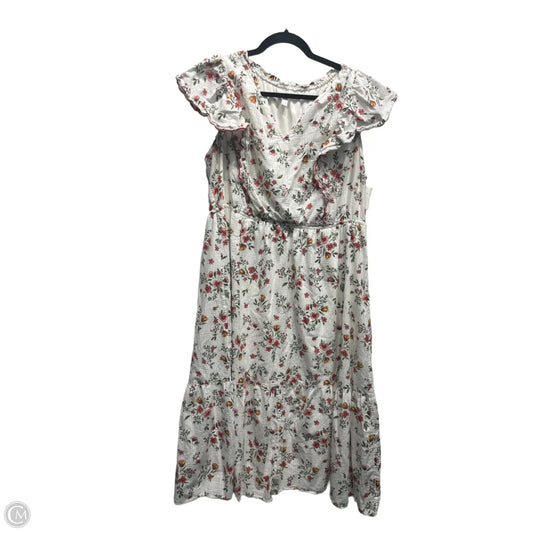 Dress Casual Midi By Lc Lauren Conrad In Red & White, Size: 1x