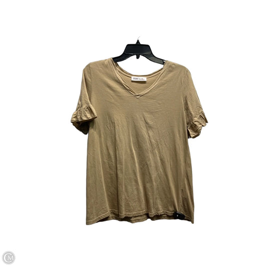 Top Short Sleeve By baci In Tan, Size: M