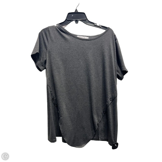Top Short Sleeve By Misslook In Grey, Size: L