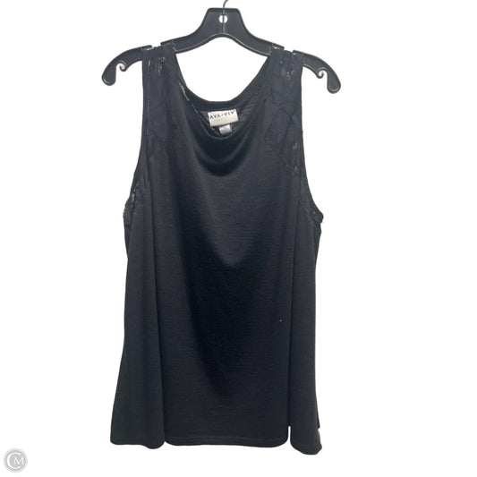 Top Short Sleeve By Ava & Viv In Black, Size: 2x