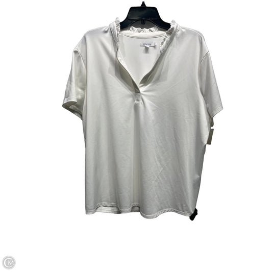 Top Short Sleeve By Chicos In White, Size: Xxl