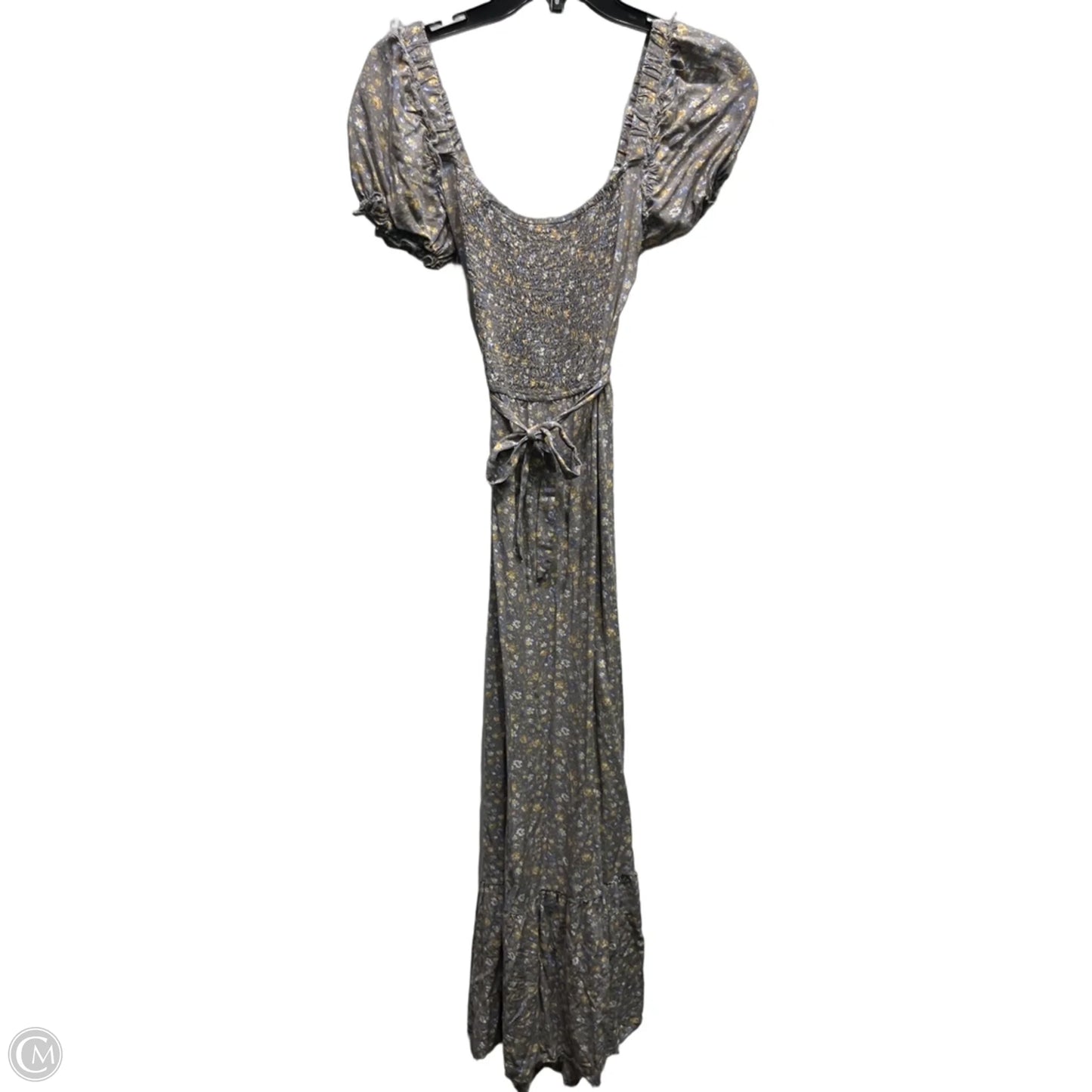 Dress Casual Maxi By SHOP NEIGHBOR In Grey & Yellow, Size: S