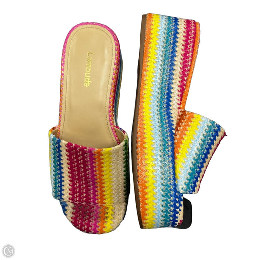 Sandals Heels Platform By Clothes Mentor In Multi-colored, Size: 6