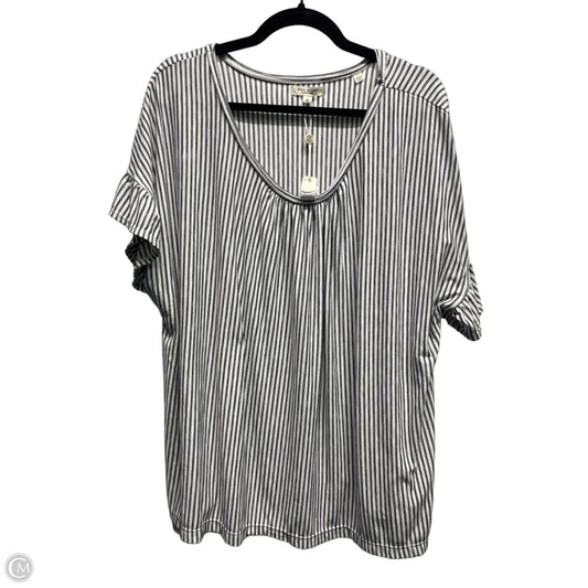 Top Short Sleeve By Max Studio In Black & White, Size: 1x