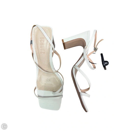 Sandals Heels Block By Schutz In White, Size: 6.5