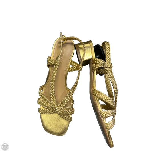 Sandals Heels Block By J. Crew In Gold, Size: 6
