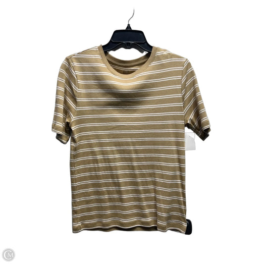 Top Short Sleeve By Gap In Tan & White, Size: L