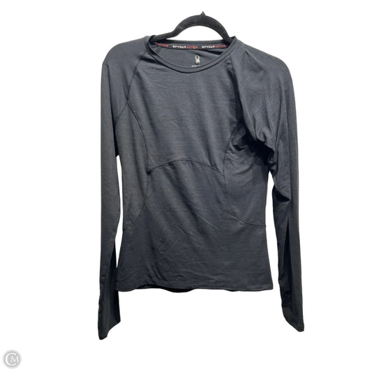 Athletic Top Long Sleeve Crewneck By Spyder In Black, Size: S
