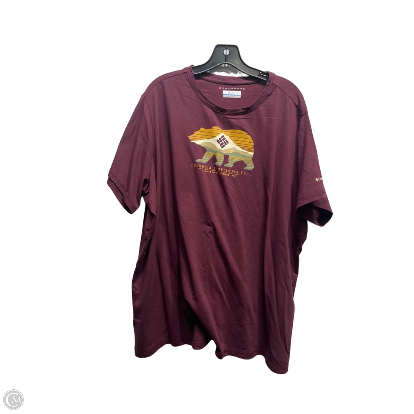 Top Short Sleeve By Columbia In Maroon, Size: 3x