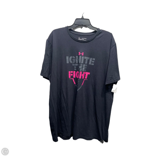 Athletic Top Short Sleeve By Under Armour In Black, Size: 2x