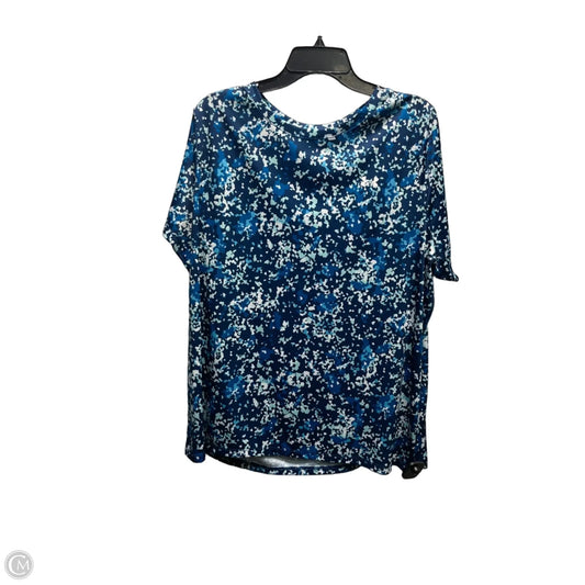 Athletic Top Short Sleeve By Under Armour In Blue & White, Size: 2x