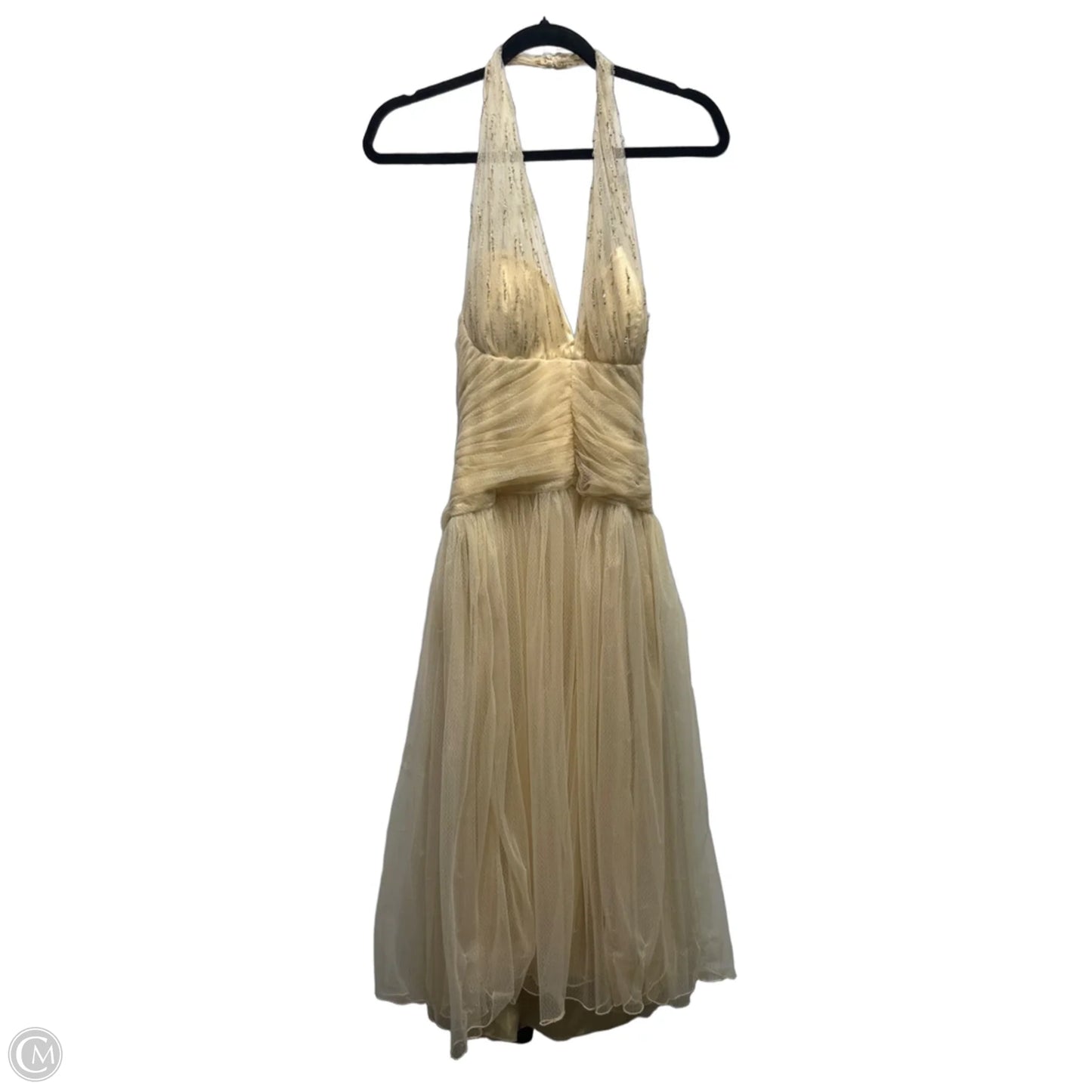 Dress Party Midi By Badgley Mischka In Cream, Size: 12