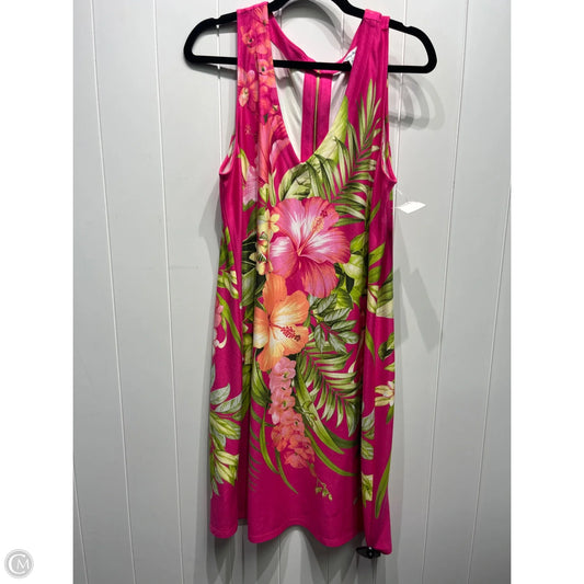 Dress Casual Midi By Tommy Bahama In Green & Pink, Size: Xl