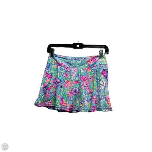 Skort Designer By Lilly Pulitzer In Green & Pink, Size: Xs