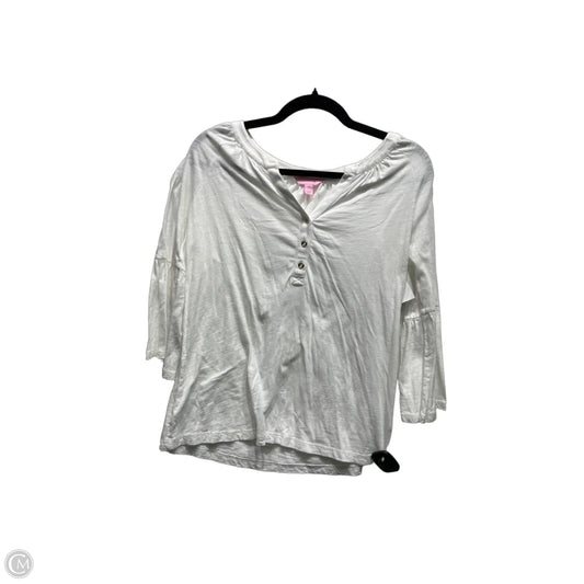 Top Long Sleeve Designer By Lilly Pulitzer In White, Size: Xs