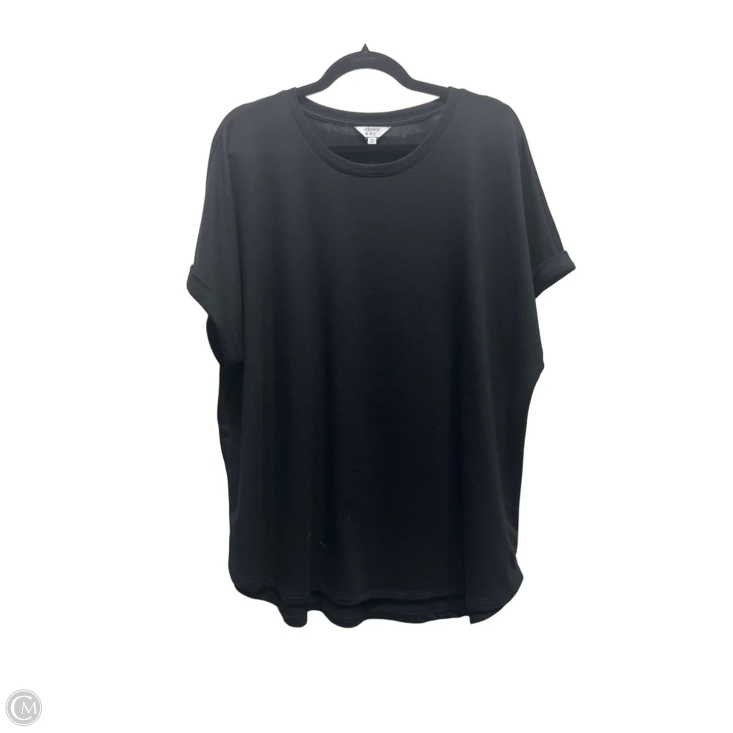 Top Short Sleeve Basic By Crown And Ivy In Black, Size: 2x