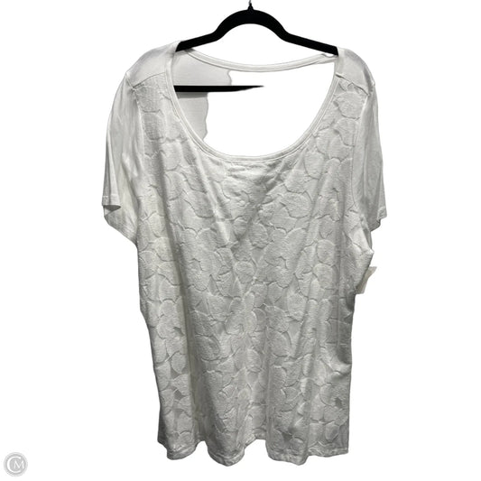 Top Short Sleeve By Lane Bryant In White, Size: 22