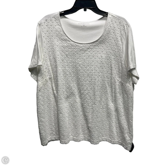 Top Short Sleeve By Croft And Barrow In White, Size: 2x