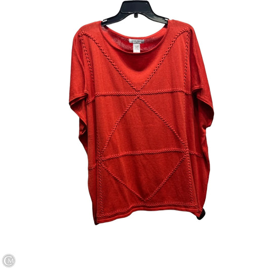 Top Short Sleeve By Joan Vass In Orange, Size: 1x