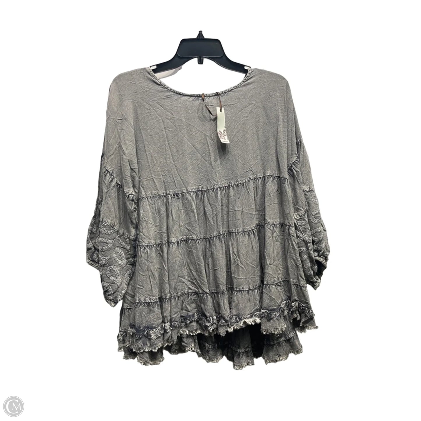 Top Short Sleeve By LAFFAIRE In Grey, Size: L
