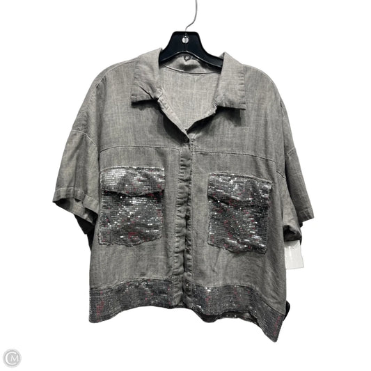 Top Short Sleeve By M Made In Italy In Grey, Size: L