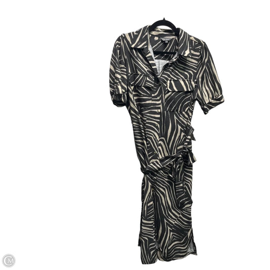 Dress Casual Midi By Nicole Miller In Black & Cream, Size: 8