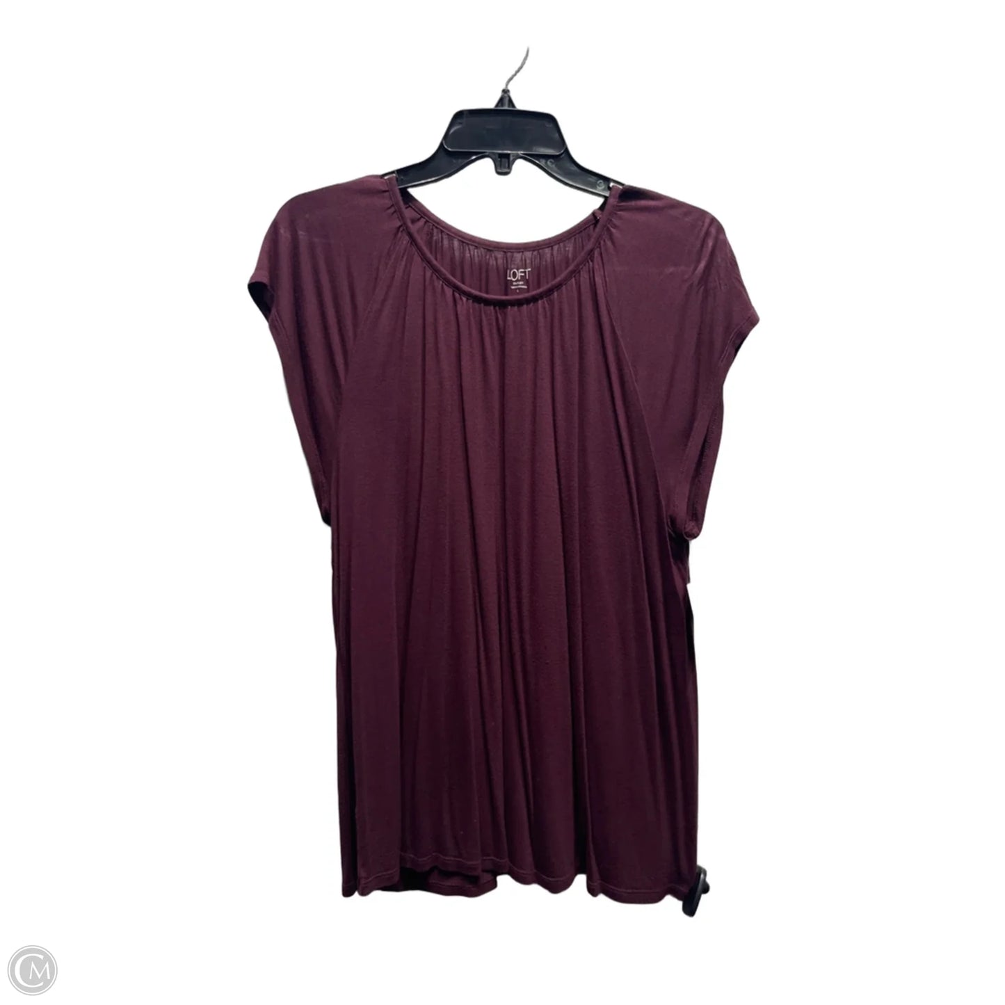 Top Short Sleeve By Loft In Purple, Size: L