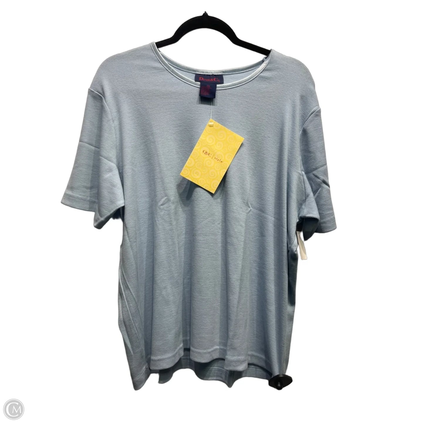 Top Short Sleeve By Denim And Company In Blue, Size: 2x