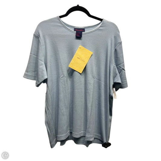 Top Short Sleeve By Denim And Company In Blue, Size: 2x
