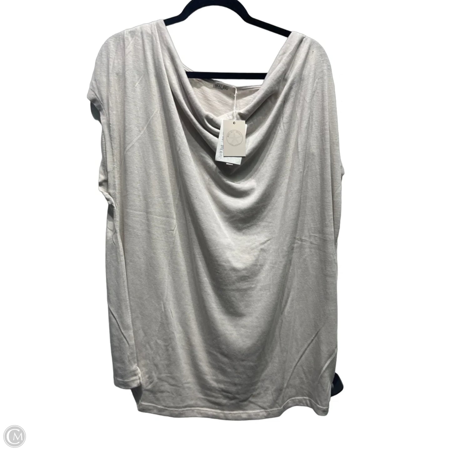 Top Short Sleeve By Barefoot Dreams In Tan, Size: 1x